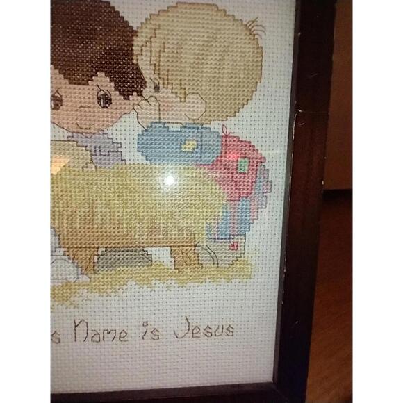 His Name Is Jesus Cross Stitch Framed 8"*5.5" - Picture 6 of 7